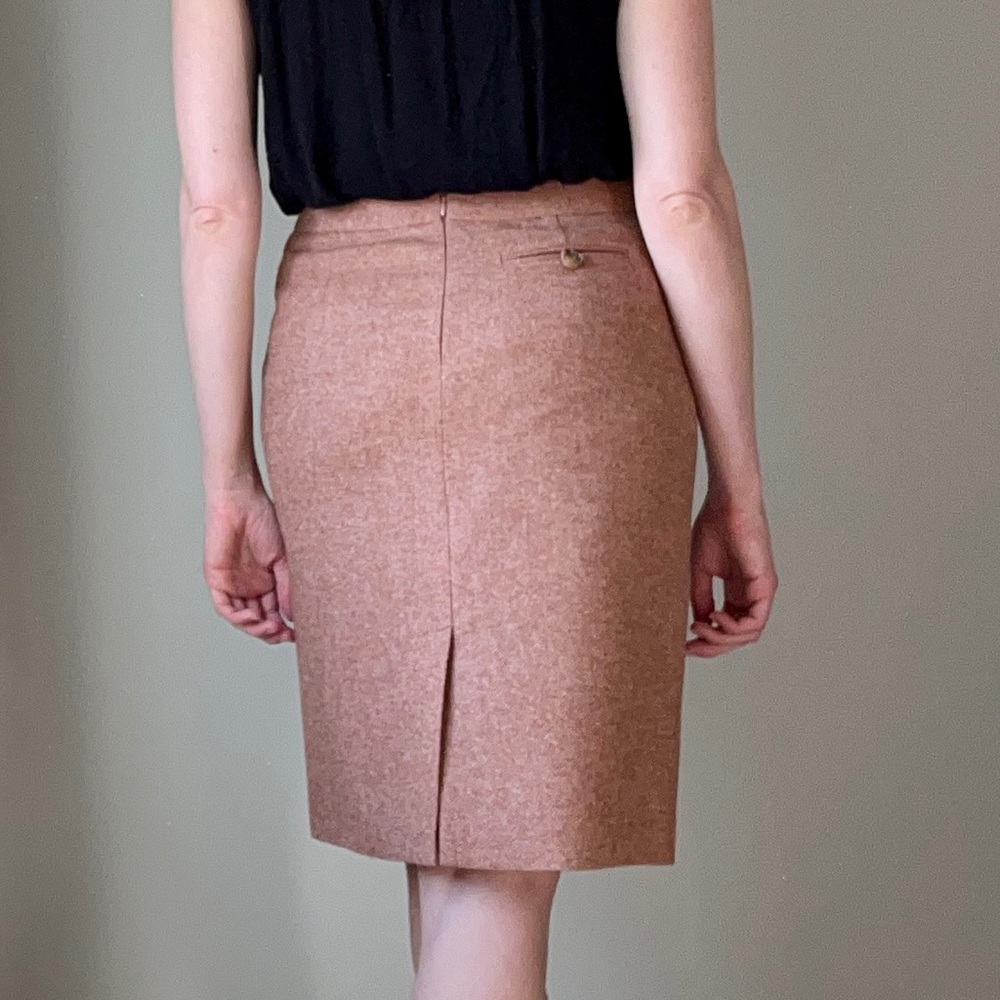 Brooks Brothers Peach Wool Pencil Skirt
